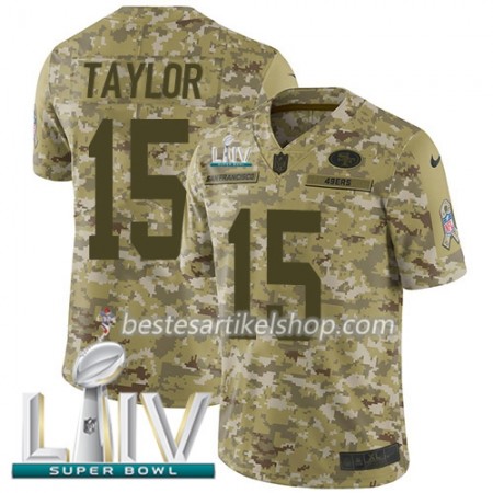 Herren San Francisco 49ers Trikot Trent Taylor 15 Nike 2018 Salute To Service 2020 Super Bowl LIV
